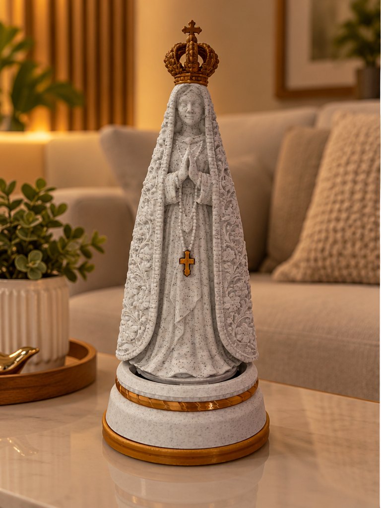 Nossa Senhora Aparecida impressa em 3D, apagada